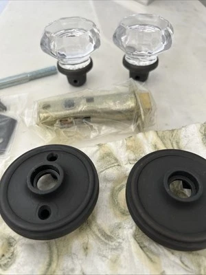 怀旧仓库:经典 Rosette Waldorf Knob / Passage /Oil Rubbed 青铜 — 第 1/4 张图片