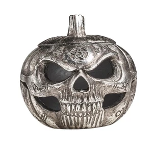 Alchemy Gothic Pumpkin Skull Trinket & Jewelry Pot Box Jack O Lantern Horror - Picture 1 of 3