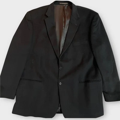 Haspel Black 100% Cashmere Blazer Jacket Mens Size 48L Premium Tailored Luxury - Image 1 of 4