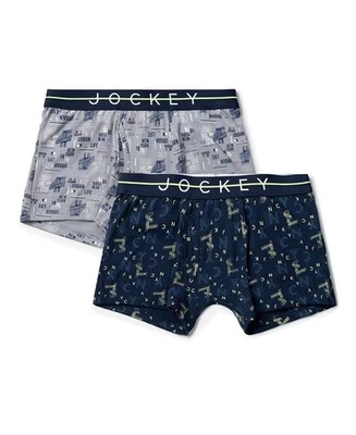 Jockey NB02 Boys Stretch Printed Trunks (2 Pack) | Soft Waistband | Colors May V - Image 1 of 4