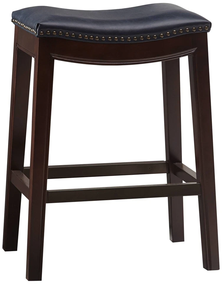 Nomad 27" Navy Fabric Saddle Counter Stool - Image 1 of 1
