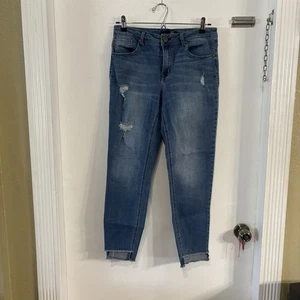 1822 Denim Women's Size 12 Straight Leg Light Wash Jeans Raw Hem - Picture 1 of 9