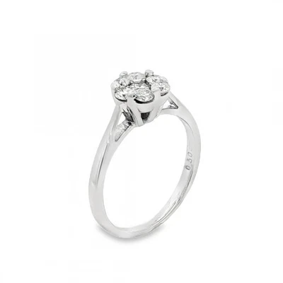 18ct White Gold Diamond Cluster Ring - Size K½ - 0.50ct - Image 1 of 4