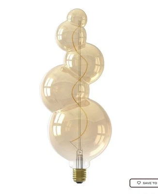 Calex  E27 XXL Gold Alicante Dimmable Extra Warm White LED 4W 2100K 130lm. BR4 - Image 1 of 4