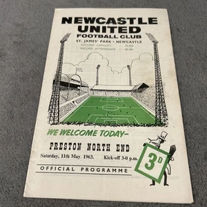 NEWCASTLE UNITED v PRESTON 1962/63 DIVISION 2 MATCHDAY PROGRAMME may 1963 - Picture 1 of 2