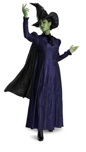 Wicked Elphaba Movie Deluxe Child Costume Dress Cape & Hat Kids Medium 7-8 - Picture 1 of 6