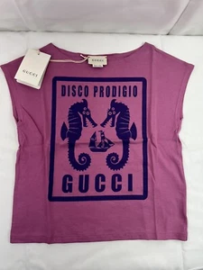 New Authentic Gucci 552149 Girls Sleeveless T Shirt Sz 5 Dusty Lilac Italy - Picture 1 of 7