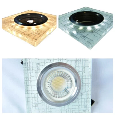 Glas einbaustrahler einbauspot Eckig mit LED Klickverschluss  Kaltweiß, Warmweiß - Bild 1 von 4