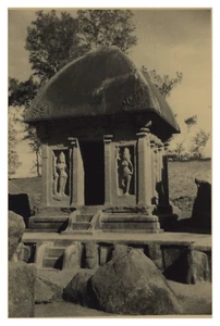 Indien, Mahabalipuram, 7 Pagoden, Tempel in Hüttenform, Vintage Auflage, 1949 P - Bild 1 von 2