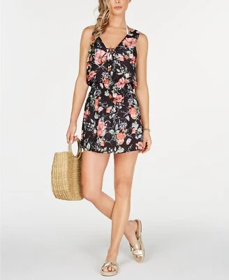 BECCA 264721 Women's French Valley Printed Dress Swim Cover-Up Black Size Medium - Image 1 of 2