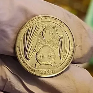 2020 "P" MINT "SMASHED FACE BAT"🦇 QUARTER*RARE MS DOUBLE DIE*DDO! MUST SEE! - Picture 1 of 24