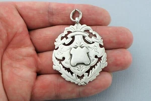 Antique Sterling Silver Albert Watch Fob Medal - Birmingham 1899 - Picture 1 of 6