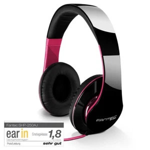 FANTEC SHP-250AJ-PK (schwarz/pink) - Stereo Kopfhörer on Ear - Bild 1 von 6