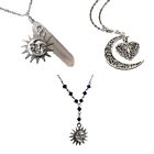 Simple Sun Moon Pendant Necklace Elegant Collar Choker Clavicle Chain Jewelry
