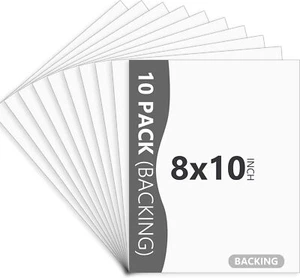 10-Pack White Uncut Picture Frame Backing Board,Acid Free 8x10 White Matte Pi... - Picture 1 of 2