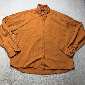 Cactus Button Down Shirt Mens XL Orange Twill Long Sleeve Workwear *