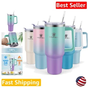 Portable 40 oz Tumbler with 100% Leak-Proof Lid - Insulated Stainless Steel Cup - Picture 1 of 10