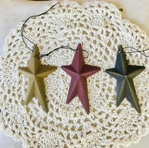 Skurrile hängende Mini Sterne 3er Set Americana primitive Ornamente NEU - Bild 1 von 13