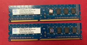 🔥Nanya 4GB (2X2GB) 1Rx8 PC3-10600U RAM MEMORY NT2GC64B88G0NF-CG - Picture 1 of 3