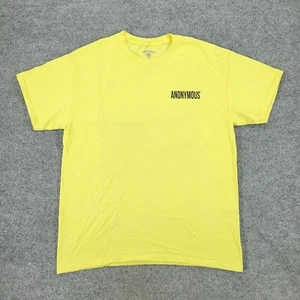 Anonymous Shirt Men's Large Yellow Never Say Goodbye Graphic Tee Short Sleeve - Picture 1 of 13