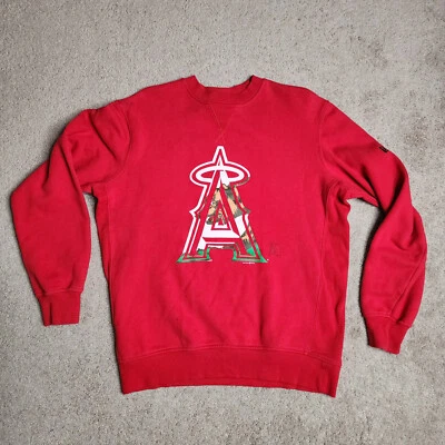 New Era MLB Los Angeles Angels Sweater Pullover Crewneck Red Medium RARE - Image 1 of 4