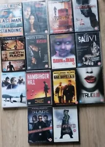 18 Action Movie Films DVDs Certificate 18 Bad Boys, Blade, True Blood, Saw VI - Picture 1 of 1