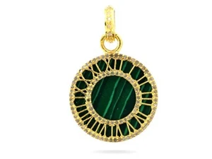 925 Sterling Silber Designer Diamant Anhänger Malachit römische Ziffern Pendant - Bild 1 von 4