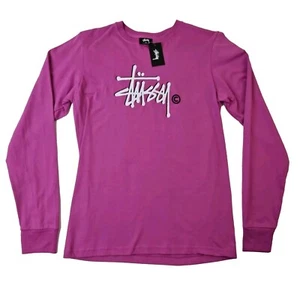 Camiseta Stüssy Basic manga larga con logotipo Berry - Imagen 1 de 5
