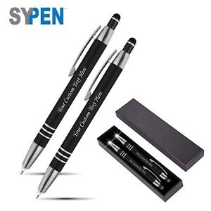Personalized Pen Gift Set+LED Night Writers, 2 Metal Luxury Ballpoint Pens