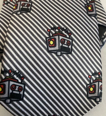 Corbata Robot Hombre’s Tie NUEVA Corbata Negra Geek Hombre’s Tech ROBOT Foto 1 de 3