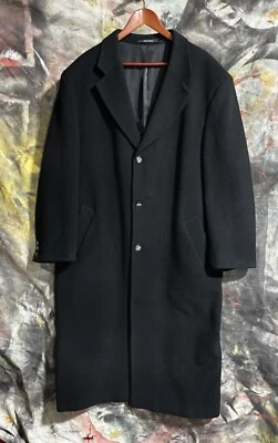 Vintage Zino Men’s Camel Hair Overcoat Trench Coat Black Size XXL - Image 1 of 4