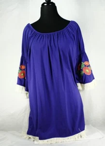 C7255 - Vestido de día bordado manga campana - Azul - M. #9595 - Imagen 1 de 1