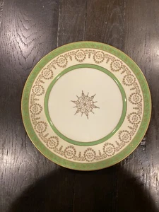 Pickard 11 Inch Plate Green Banded With Gold - Picture 1 of 5