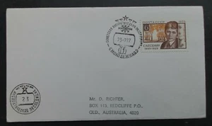 1977 Soviet Union Cover ties 6K Stamp cd Molodezhnaya-Antarctica Expdtn - Picture 1 of 2