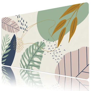 Plant Green Leaf Mouse Pad Minimalist Beige Mouse Pad for Keyboard and Desk Mat - Picture 1 of 6
