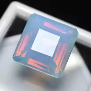Ópalo cuadrado natural etíope azul cielo 22+ quilates suelto piedra preciosa RARA CERTIFICADA - Imagen 1 de 6