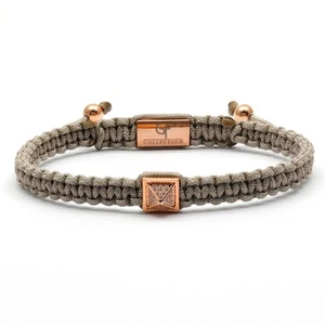 Men's Energy Bracelet with Grey Pyramid Stainless Steel Bead, Adjustable Zirc... - Picture 1 of 8
