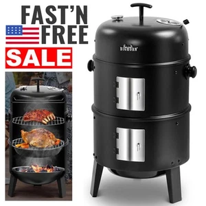 16" Barril Para Asar Carne Pollo Al Carbon Pequeño Heavy Duty Ahumador Vertical - Picture 1 of 8