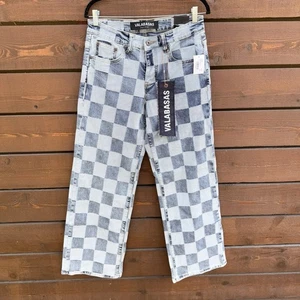 Neu mit Etikett Valabasas Schachbrett kariert kariert entspannt Baggy Leg Jeans Gr. 30 x 32 - Bild 1 von 11