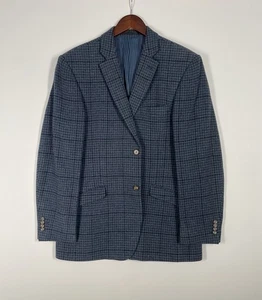 BROOK TAVERNER x MOON Yorkshire Tweed Sports Blazer Jacket | Blue Plaid | 40R - Picture 1 of 16