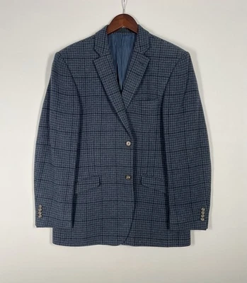 BROOK TAVERNER x MOON Yorkshire Tweed Sports Blazer Jacket | Blue Plaid | 40R - Image 1 of 4