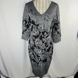 D. Exterior Made in Italy Neu mit Etikett Jacquard Fiore Kleid Größe L - Bild 1 von 11