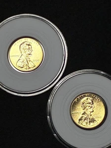 2009p 2009d Gold Plated Lincoln Memorial 2pc  1c Penny Collection - Picture 1 of 5
