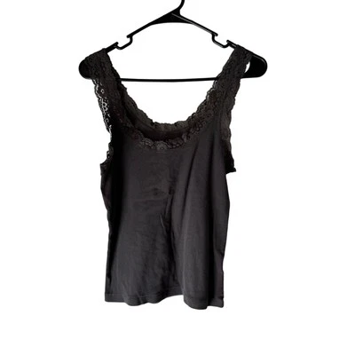 Camiseta sin mangas Love By Gap para mujer talla mediana Forever Favorite gris encaje cami Foto 1 de 4