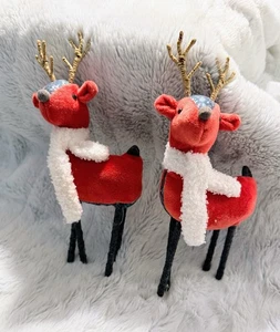 Juego de dos (2) ciervos de peluche Target 2022 9" tela decoración navideña A7 - Imagen 1 de 10