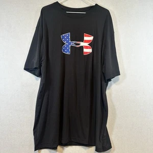 T-shirt Under Armour uomo manica corta bandiera USA logo nero attrezzatura termica XXL - Foto 1 di 5