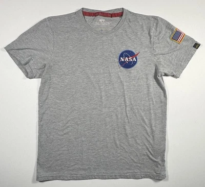 Camiseta Alpha Industries NASA 100th Space Shuttle Mission para hombre L gris Foto 1 de 4