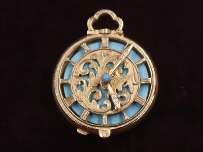 Reloj de Bolsillo Florenza Vintage Estilo Pastillero Caja, Brazos de Reloj Movibles con Estrás Foto 1 de 4