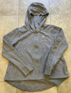 Nike Damen grau Langarm Laufen Activewear Jacke durchgehender Reißverschluss hoch niedrig Small - Bild 1 von 8