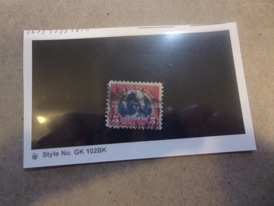 USA Used, 1923 Issue,, Scott #573, $5 Head of Freedom, Perf 11, Carmine & Blue - Image 1 of 1